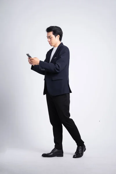 Young Business Man Wearing Suit Posing White Background — Stock Photo, Image