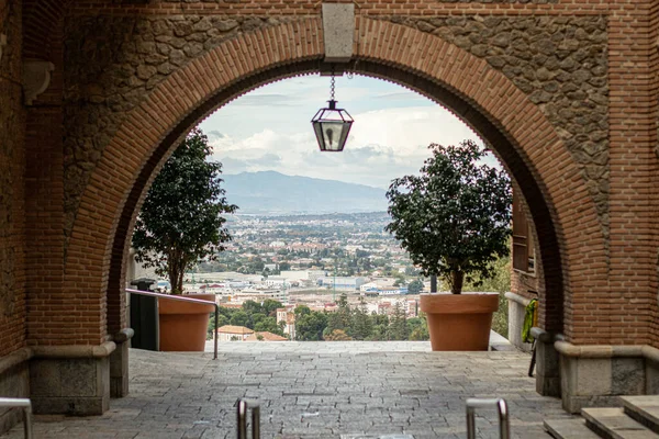 Oude Boogvormige Constructie Met Stad Murcia — Stockfoto