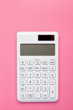  Hesaplayıcı Pembe Arkaplan İş Finansmanı Üst Görünüm Kopyalama Boşluğu