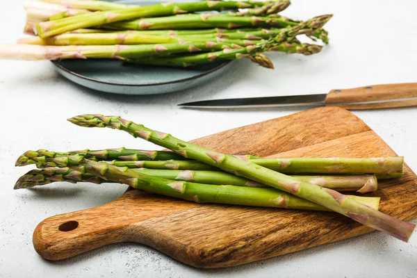 Cuisine Asperges Vertes Fraîches Vue Dessus — Photo