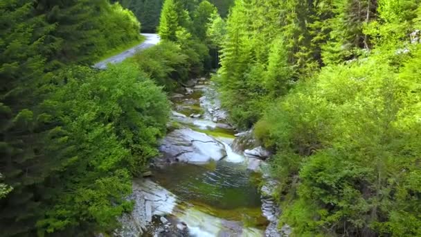 Lecąc Nad Latorita Gorges Górska Rzeka Tworzy Wąski Kanion Który — Wideo stockowe