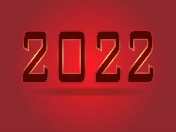 Nový Rok 2022 Pozadí Červených Zlatých Barvách Třpytkami — Stockový vektor