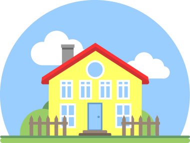     düz ev illüstrasyon vektörü