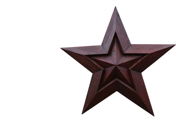 Drewniana Gwiazda Białym Tle — Zdjęcie stockowe