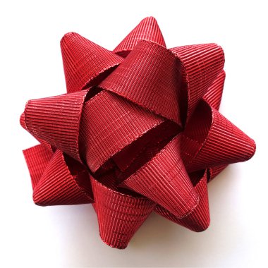 Geniş Kırmızı Yapılandırılmış Kurdele (124) Beyaz Arkaplan 'a Karşı Eğil