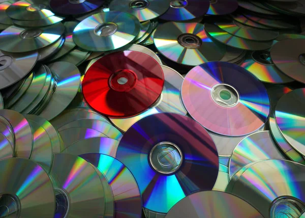 Piles Cds Various Colors Background — Stock Photo, Image