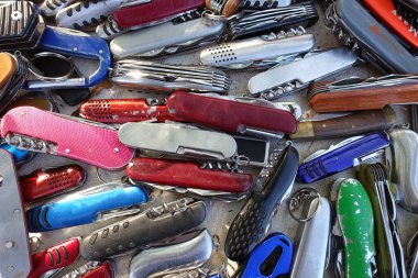 A Collection of Vintage Jack Knives at a Flea Market in North Carolina