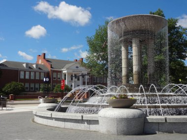 Park in Downtown Cary, North Carolina with Cary Art Center in the Background