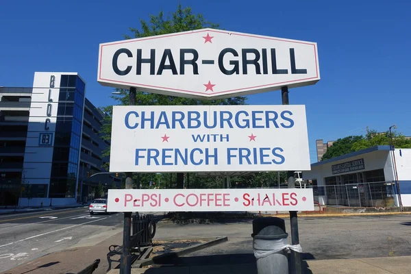 Char Grill Restaurant Sign Raleigh North Carolina — 图库照片