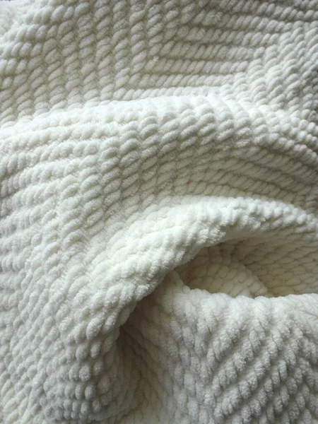 Comfy White Weave Heavy Throw Blanket — Stock fotografie