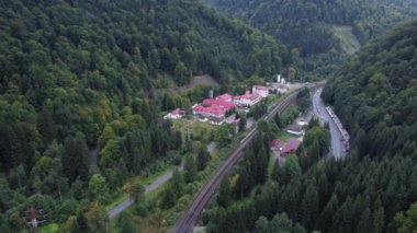Drone footage of Hospital Orthopedics and Traumatology in Azuga Brasov Romania