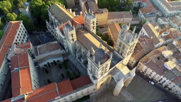 Vue Aérienne Cathédrale Catholique Montpellier France Église Catholique Romaine Dédiée — Video