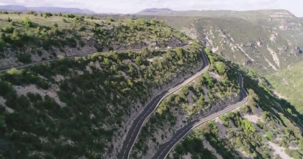 Vzdušný Výhled Horskou Silnici Tour France Kvalitní Dji Phantom Pro — Stock video