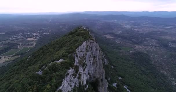 Zonsondergang Luchtfoto Van Pic Loup Occitanie Zuid Frankrijk Hoge Kwaliteit — Stockvideo