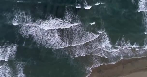 Вид Воздушных Беспилотников Бурные Волны Формирующиеся Море Ветра High Quality — стоковое видео