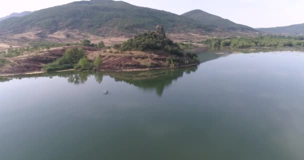 Vista Del Dron Sobre Lago Salagou Sur Francia Magnífica Vista — Vídeos de Stock