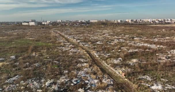 Сміттєзвалище Місто Бухарест Задньому Плані Запобігання Забрудненню Повітря Високоякісні Кадри — стокове відео