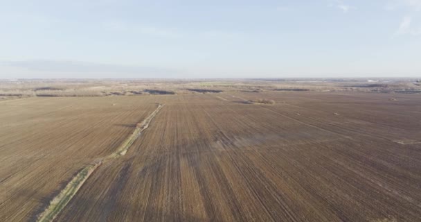 Drone Toma Paisaje Hermoso Campo Abierto Rumania Escena Rural Imágenes — Vídeos de Stock