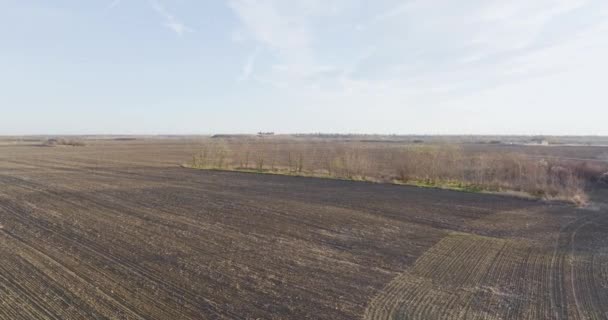 Drone Toma Paisaje Hermoso Campo Abierto Rumania Escena Rural Imágenes — Vídeos de Stock