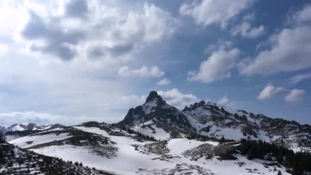 Beautiful Timelapse Winter Aerial Flight Mountains Chain Landscape High Quality — Stok Video