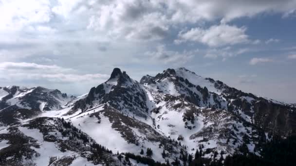 Great Heigh Fairytale Mountain Landscape Snow Covered Ciucas High Quality — Vídeo de stock