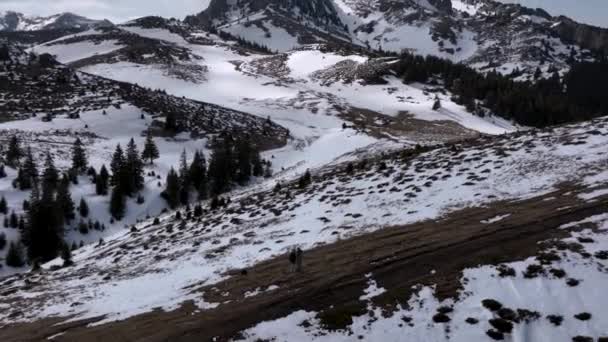 Great Heigh Fairytale Mountain Landscape Snow Covered Ciucas High Quality — Vídeo de stock