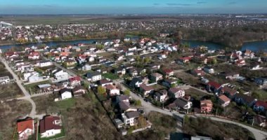 Drone footage of Mogosoaia City and Palace from above on a beautiful sunny day. High-quality DJI Mavic 3 5.1k and 4k footage were made in January 2022 in Romania on a sunny cold day.
