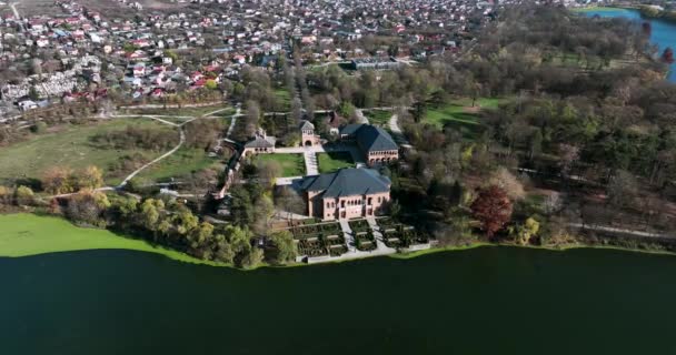 Drone Footage Mogosoaia City Palace Beautiful Sunny Day High Quality — Video