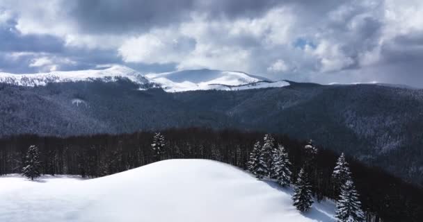 Beautiful Landscape Peak Snowy Mountains Talking Flying Drone High Quality — Vídeo de stock