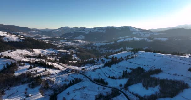 Drone Shot Scenic Mountains Sun Peaking Mountains Rocky Mountains High — Stockvideo