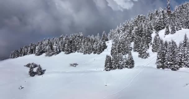 Beautiful Epic Scale Mountain Range Romanian Mountains Drone Footage Clouds — 图库视频影像