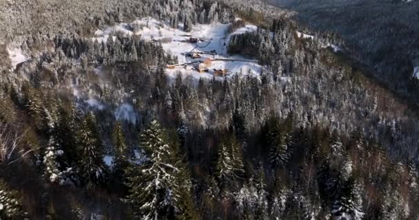 Beautiful Mountain Drone Landscape Small Village Hunedoara Romania High Quality — Vídeo de stock