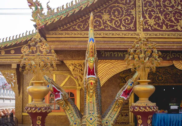 Schlange Tempel Namens Wat Pipat Mongkol Oder Das Gebäude Des — Stockfoto