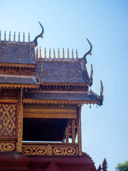 Viharn Thailändischen Stil Namen Der Stadt Lamphun Wat Phrathat Haripunchai — Stockfoto