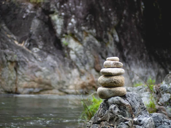 Stacked Stones Water Streams — Stock Photo, Image