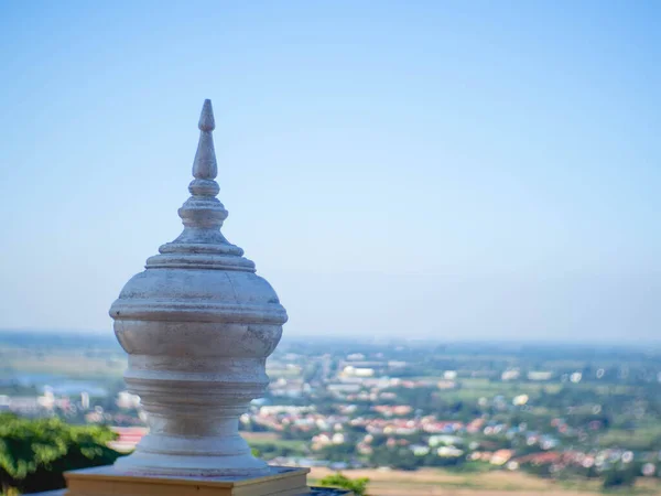 Säule Auf Einer Tempelmauer Thailand — Stockfoto