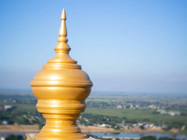 Säule Auf Einer Tempelmauer Thailand — Stockfoto