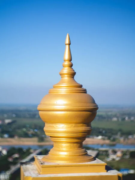 Säule Auf Einer Tempelmauer Thailand — Stockfoto