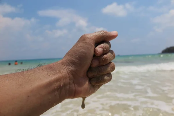 Eine Hand Strand — Stockfoto