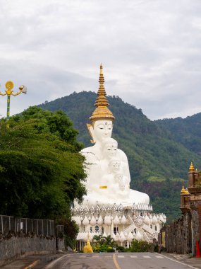White buddha and mountain at Phetchabun, Thailand.