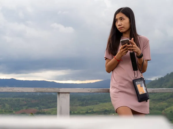 Woman Asain Nationality Thai Mountain Phetchabun Thailand — Foto Stock