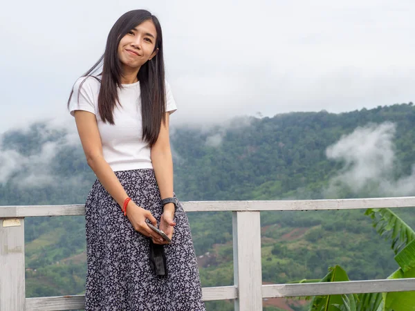 Woman Asain Nationality Thai Mountain Phetchabun Thailand — Foto Stock