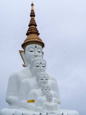 White buddha and mountain at Phetchabun, Thailand.