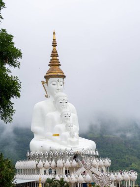 White buddha and mountain at Phetchabun, Thailand.