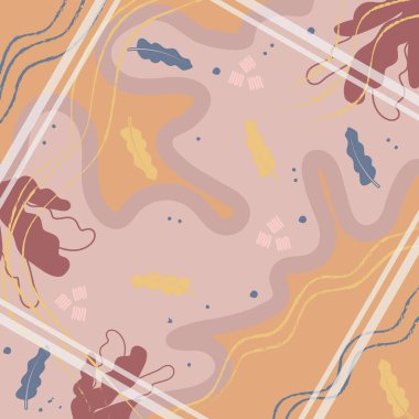 Çiçek tarzında ipek eşarp soyut desen tasarımı. Başörtüsü, eşarp, bandana, kumaş, moda, şal, duvar kağıdı, yatak örtüsü vs. için kullanışlı tasarım.