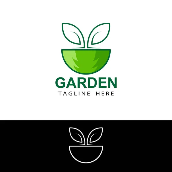 Ağaç Eko Bahçesi Logo Şablonu Tasarım Vektörü — Stok Vektör