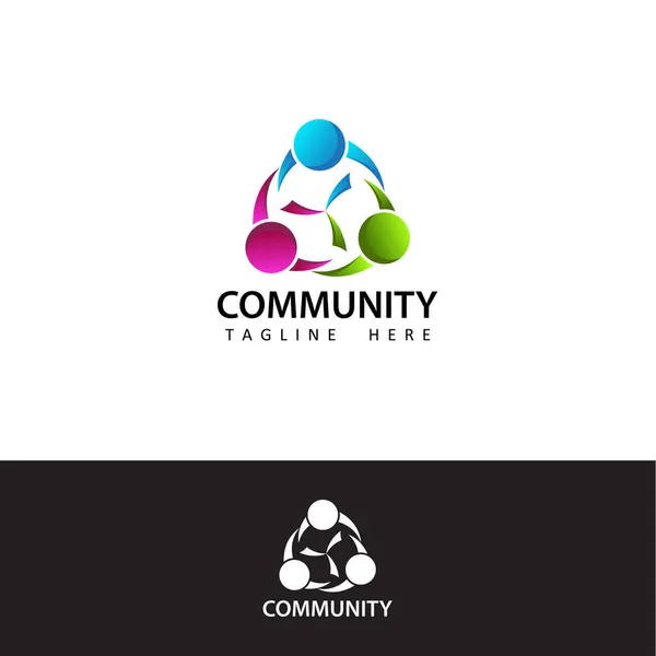 Human Social Unity Together Connection Relation Community Logo Template Design — Stock Vector