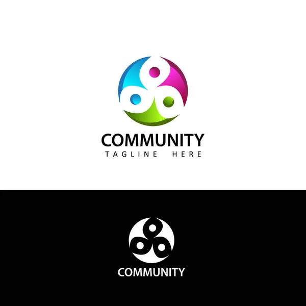 Human Social Unity Together Connection Relation Community Logo Template Design — Stock Vector