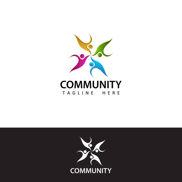 Menschliche Soziale Einheit Zusammen Verbindung Beziehung Community Logo Template Design — Stockvektor