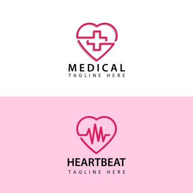 tıbbi kalp logosu şablon tasarım vektörü